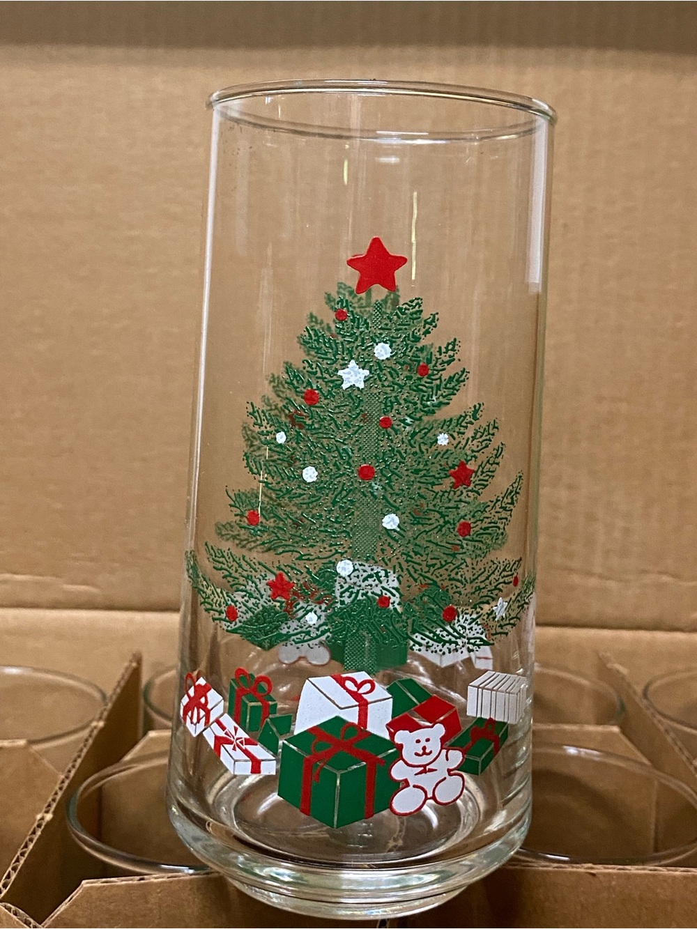 Vintage Christmas Tree Tumbler Set 10 glasses